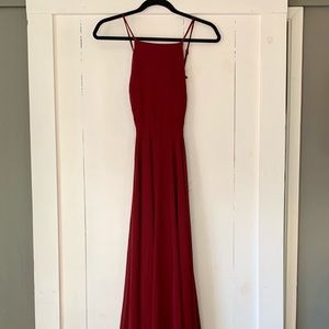 Lulus Floor Length Red Wine Gown